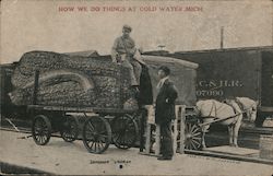 How We Do Things at Cold Water, Mich. -- Giant Summer Squash Postcard