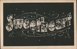 Sweetheart - Faces in Letters Postcard