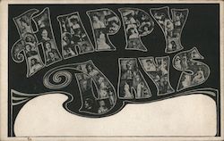 Happy Days - Faces in Letters Postcard
