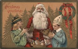 Christmas Greetings Santa Claus Postcard Postcard Postcard