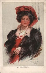 My Chauffeur... A Woman in Red Hat Postcard