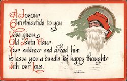 A Joyous Christmastide to You Santa Claus Postcard Postcard Postcard