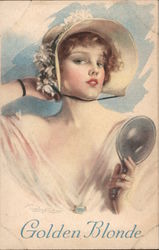 Golden Blonde: Djer-Kiss Rouge and Face Powder Compact Trade Card