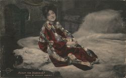 Evelyn Nesbit: Sitting on Bear Fur Rug Postcard