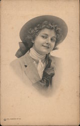 Portrait of Woman in Hat Postcard