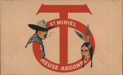 St. Mihiel Meuse-Argonne : Cowboy and Indian Cowboy Western Postcard Postcard Postcard