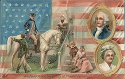 George Washington and His Family at Mount Vernon Postcard