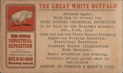 The Great White Buffalo: Third Buffalo Industrial Exposition, 1910 Postcard