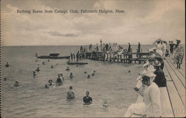 Bathing Scene From Cottage Club Falmouth Heights Massachusetts