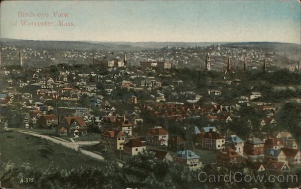 Bird's Eye View of Worcester Massachusetts