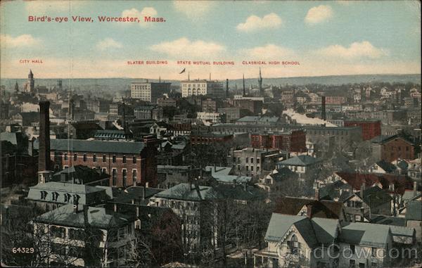 Bird's Eye View of Worcester Massachusetts