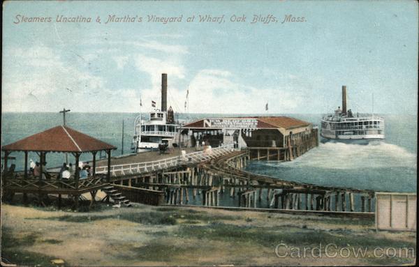 Steamers Uncatina & Martha's Vinyard at Wharf Oak Bluffs Massachusetts