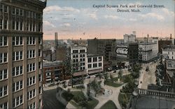 Capitol Square Park and Griwold Street Detroit, MI Postcard Postcard Postcard