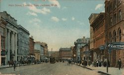 Main Street looking East Jackson, MI Postcard Postcard Postcard