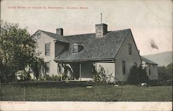 Late Home of Susan B Anthony Adams, MA Postcard Postcard Postcard