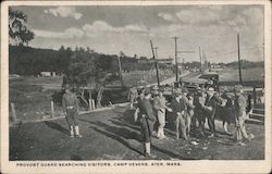 Provost Guard Searching Visitors, Camp Devens Postcard