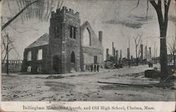 Bellingham Methodist Church, and Old High School Postcard