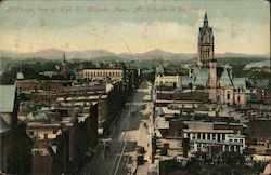 Bird's Eye View of High Street Holyoke, MA Postcard Postcard Postcard