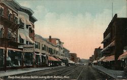 Moody Street - Business Seciton looking North Postcard