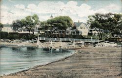 Beach and Cottages - Naugu's Head Postcard