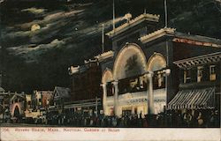 Nautical Garden at Night Revere Beach, MA Postcard Postcard Postcard