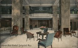 Interior Hotel Kimball Springfield, MA Postcard Postcard Postcard