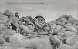 Long Point Light in Winter Postcard