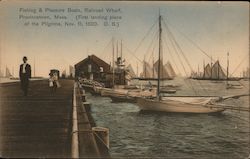 Fishing and Pleasure Boats, Railroad Wharf Postcard