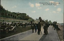 Promenading on the Boulevard Postcard