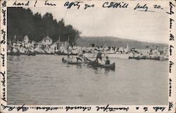 Water Sports in Front of Ben Mere Inn, Lake Sunapee Postcard