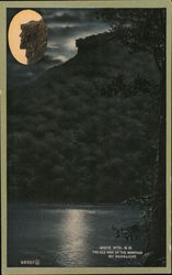 Old Man of the Mountain by Moonlight Lincoln, NH Postcard Postcard Postcard