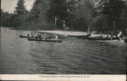 Canoeing - Sargent Girls Camp Peterborough, NH Postcard Postcard Postcard