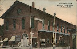 Railroad Station & Franklin Opera House Postcard