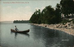 Canoeing on Newfound Lake Postcard
