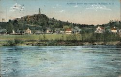 Merrimac River and Pinnacle Hooksett, NH Postcard Postcard Postcard