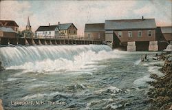 Water View of The Dam Lakeport, NH Postcard Postcard Postcard