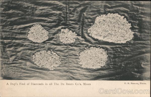 A day's find of Diamonds in all The De Beers Co's Mines South Africa