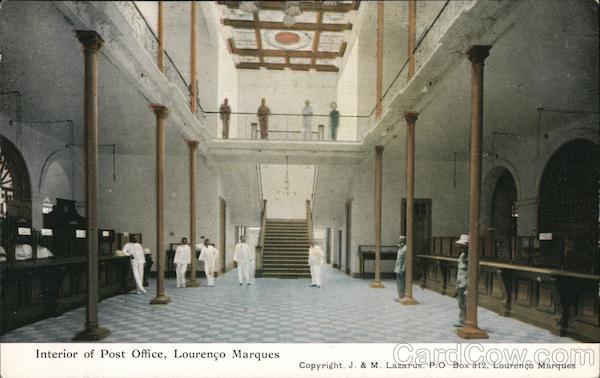 Interior of post office Lourenco Marques (Maputo) Mozambique