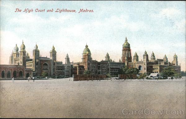 The High Court and Lighthouse, Madras Chennai India