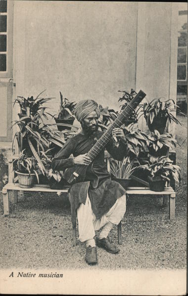 A native musician with sitar India