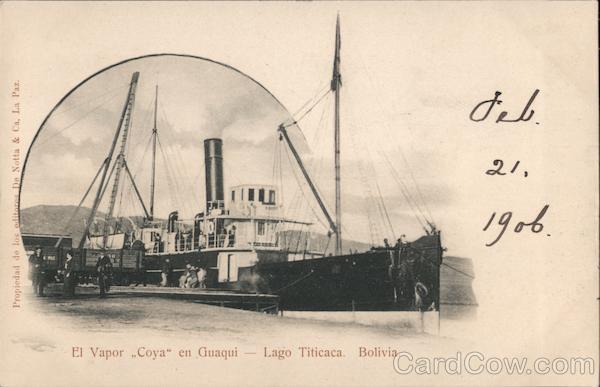 El Vapor Coya en Guanqui - Lago Titicaca. Bolivia