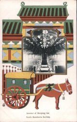 Interior of Sleeping Car, South Manchuria Railway Dairen, China Postcard Postcard Postcard