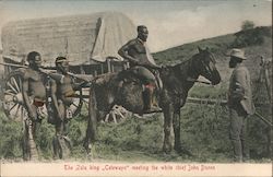 The Zulu King "Cetewayo" Meeting the White Chief John Dunne South Africa Postcard Postcard Postcard