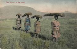 Zulu girls off to the Market Postcard