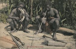 Natives enjoying a smoke Postcard