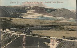 Majuba Hill, where General Colley fell, showing Natal Railway Postcard