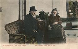 Late President Kruger and his wife Postcard