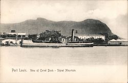 Port Louis. View of Cerne Dock - Signal Mountain Postcard