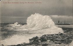 South West Breakwater During the Monsoon Postcard