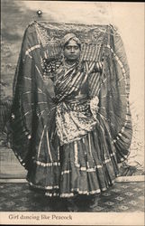 Girl dancing like peacock Postcard